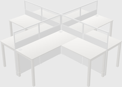 Shared l-shaped cubicles