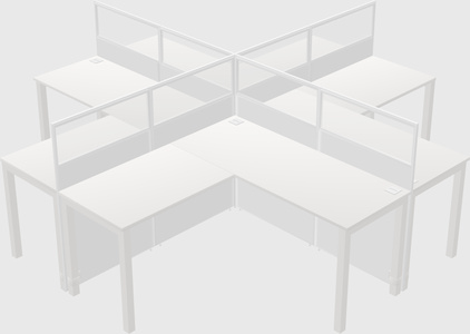 Shared l-shaped cubicles
