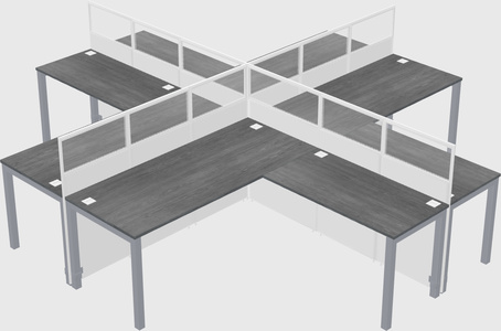 Shared l-shaped cubicles