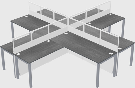 Shared l-shaped cubicles
