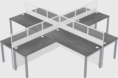 Shared l-shaped cubicles