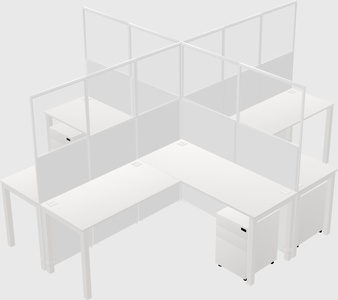 Shared l-shaped cubicles