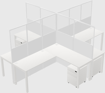 Shared l-shaped cubicles