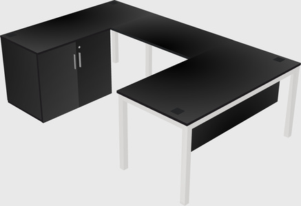Bureau + armoire en u