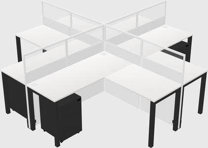 Shared l-shaped cubicles