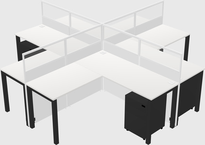 Shared l-shaped cubicles