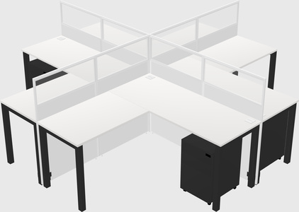 Shared l-shaped cubicles