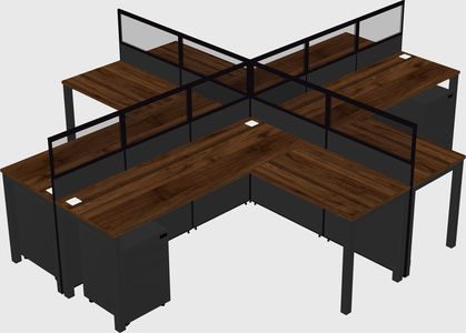 Shared l-shaped cubicles