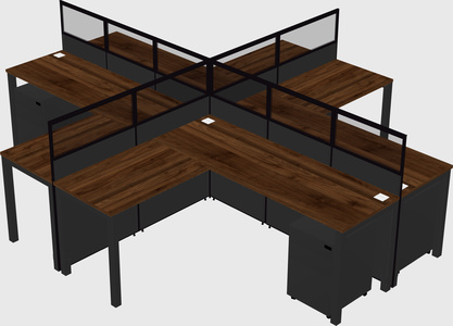 Shared l-shaped cubicles