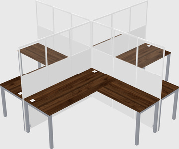 Shared l-shaped cubicles