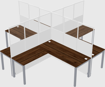 Shared l-shaped cubicles