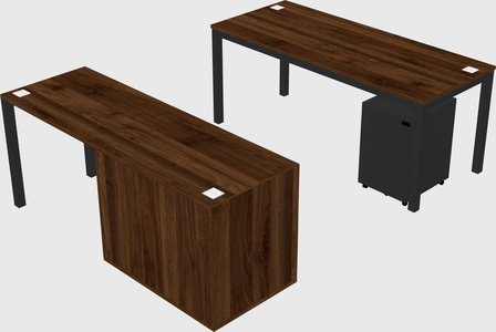 Parallel desk + file cabinet