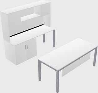 Parallel desk + cabinet
