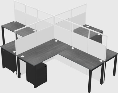 Shared l-shaped cubicles