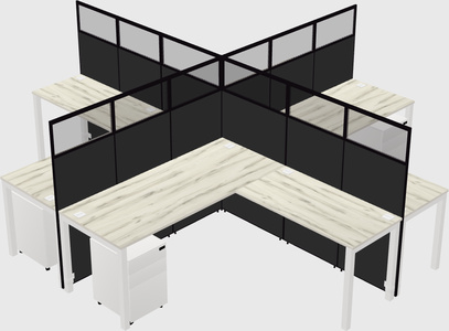 Shared l-shaped cubicles
