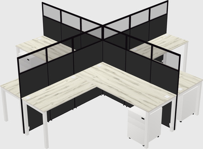 Shared l-shaped cubicles