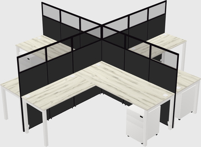 Shared l-shaped cubicles