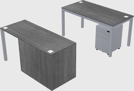 Parallel desk + file cabinet