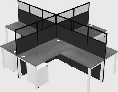 Shared l-shaped cubicles