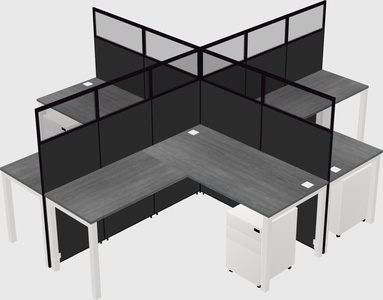 Shared l-shaped cubicles