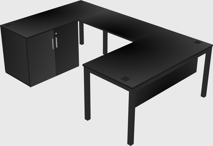 Bureau + armoire en u