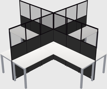 Shared l-shaped cubicles