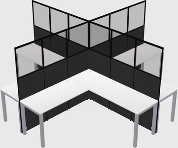 Shared l-shaped cubicles