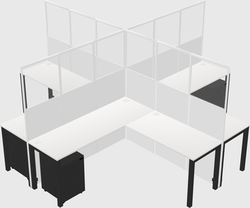 Shared l-shaped cubicles