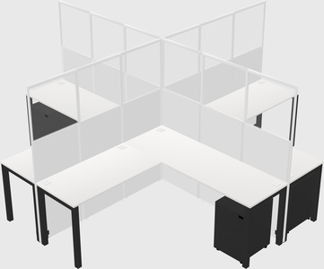 Shared l-shaped cubicles