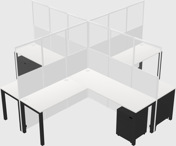 Shared l-shaped cubicles