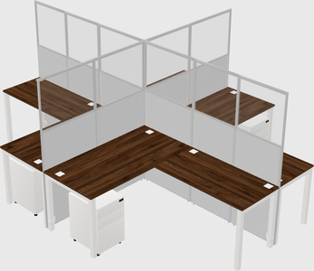 Shared l-shaped cubicles