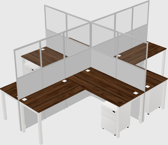 Shared l-shaped cubicles