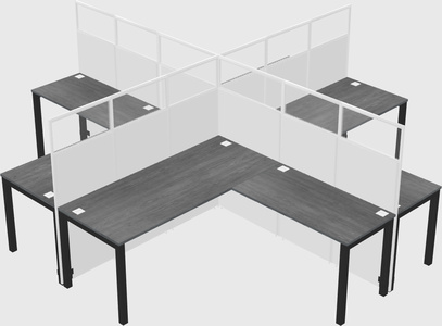 Shared l-shaped cubicles