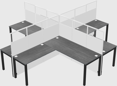 Shared l-shaped cubicles