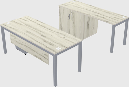 Parallel desk + cabinet