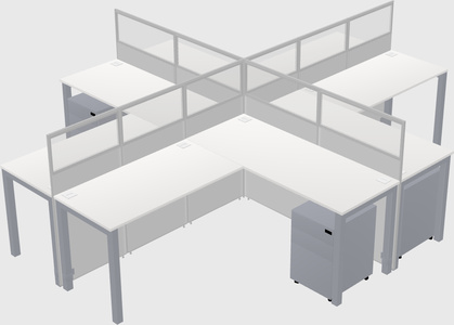Shared l-shaped cubicles