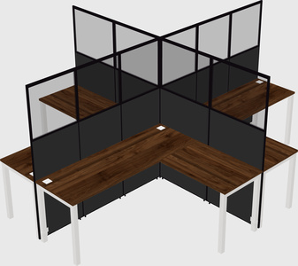 Shared l-shaped cubicles