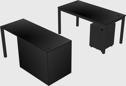 Parallel desk + file cabinet