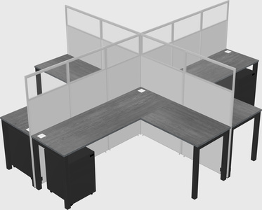 Shared l-shaped cubicles