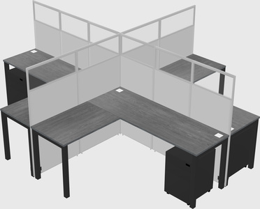 Shared l-shaped cubicles
