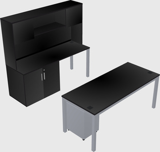 Parallel desk + cabinet