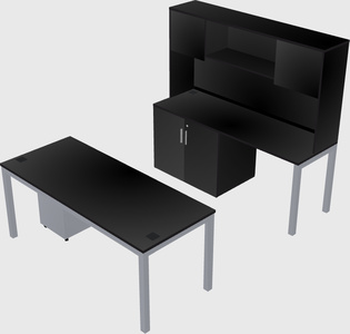 Parallel desk + cabinet