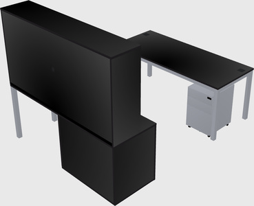 Parallel desk + cabinet