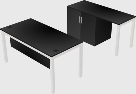 Parallel desk + cabinet