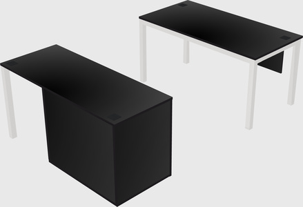 Parallel desk + cabinet