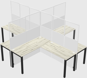 Shared l-shaped cubicles