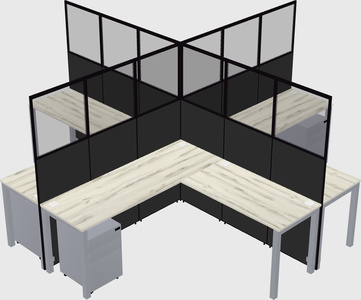 Shared l-shaped cubicles