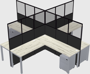 Shared l-shaped cubicles