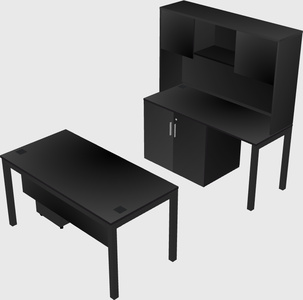 Parallel desk + cabinet