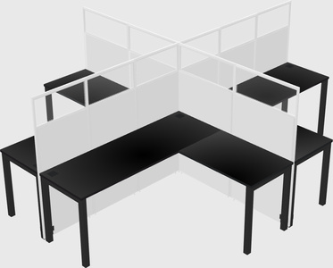 Shared l-shaped cubicles
